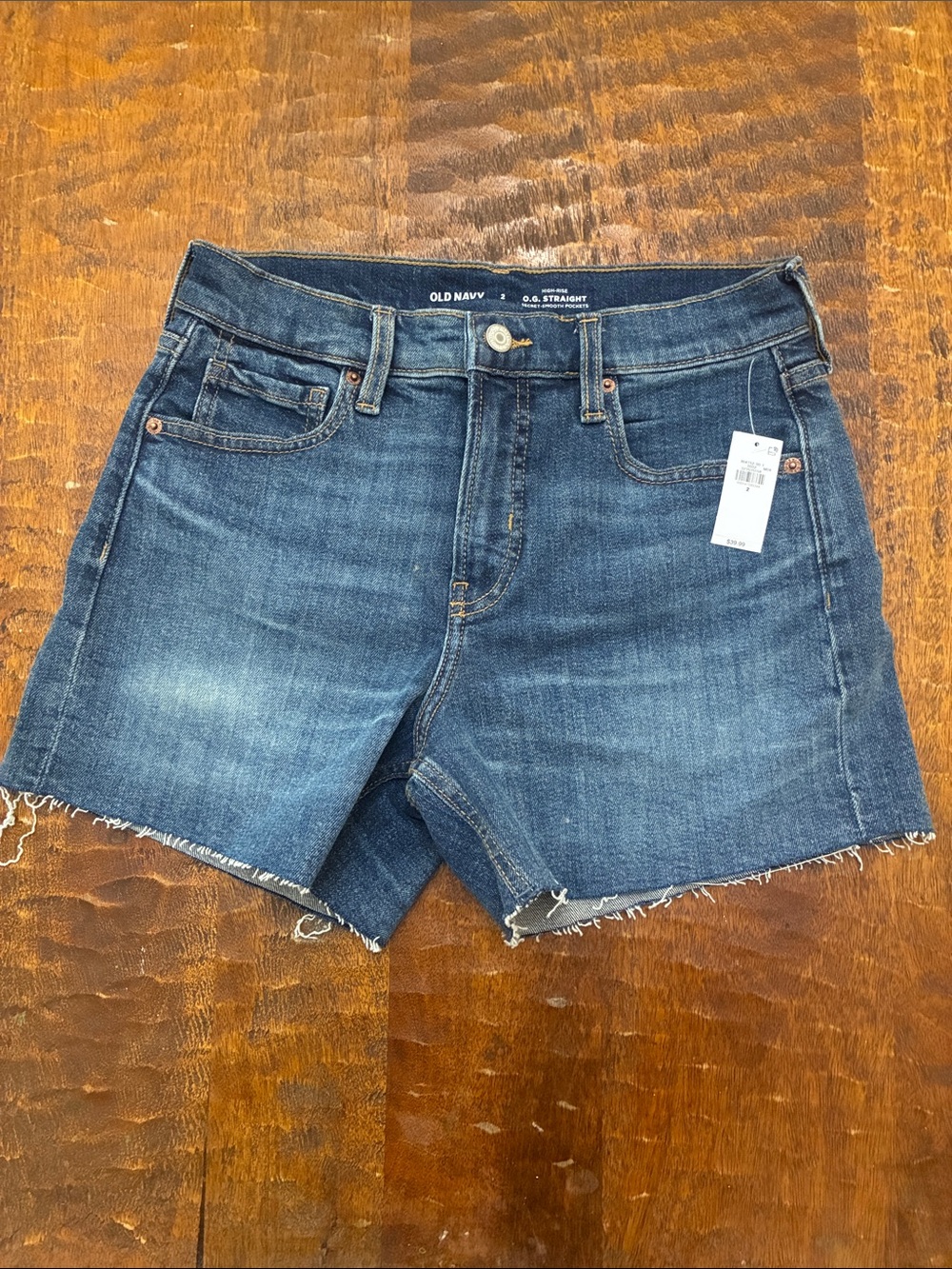 Old Navy Blue Denim Frayed-Hem Women's Shorts
